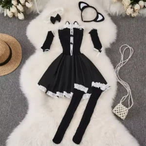 Conjunto de Lencería Sexy para Mujer - Sujetador y Bragas con Tirantes Atractivos