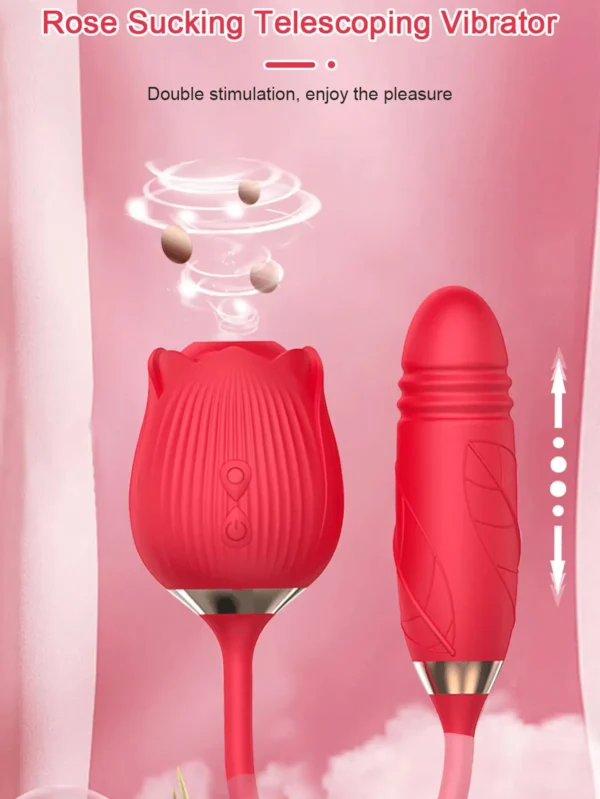 Consolador Vibrador Rosa con Succión - Estimulador Clítoris y Pezón - Image 2