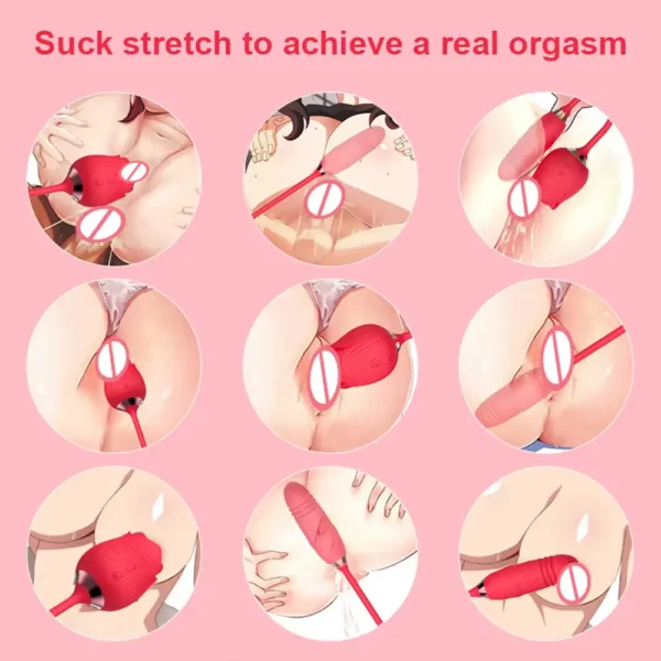 Consolador Vibrador Rosa con Succión - Estimulador Clítoris y Pezón - Image 3