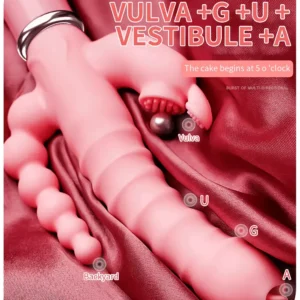 Consolador 3 en 1 Vibrador con Función de Lamer – Estimulador de Punto G, Clítoris y Anal
