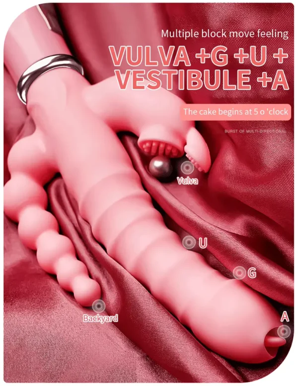 Consolador 3 en 1 Vibrador con Función de Lamer – Estimulador de Punto G, Clítoris y Anal
