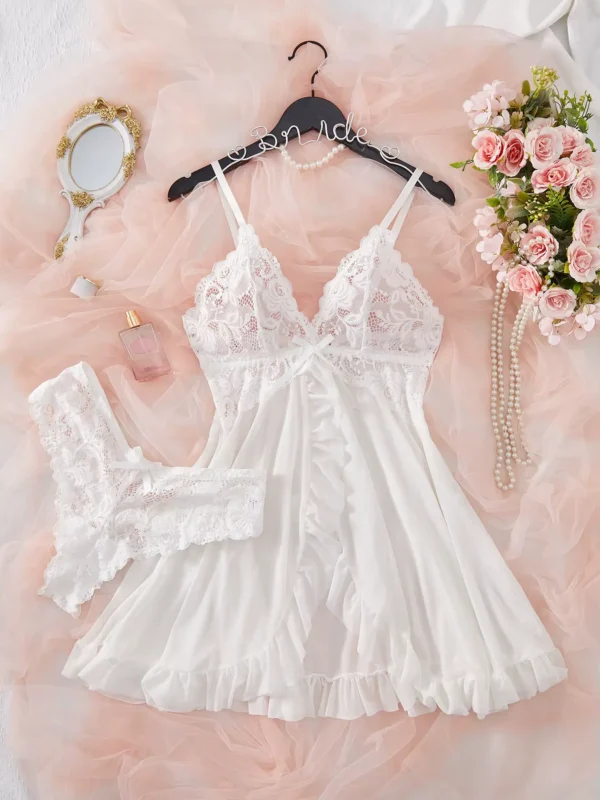 Conjunto de Lencería Sexy para Mujer – Sujetador Erótico y Camisón de Encaje. TALLA M - Image 2