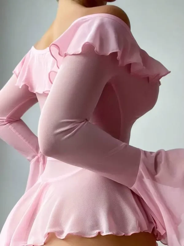 Conjunto de Lencería Erótica para Mujer – Baby Doll con Manga Acampanada Mini Transparente. TALLA L - Image 2